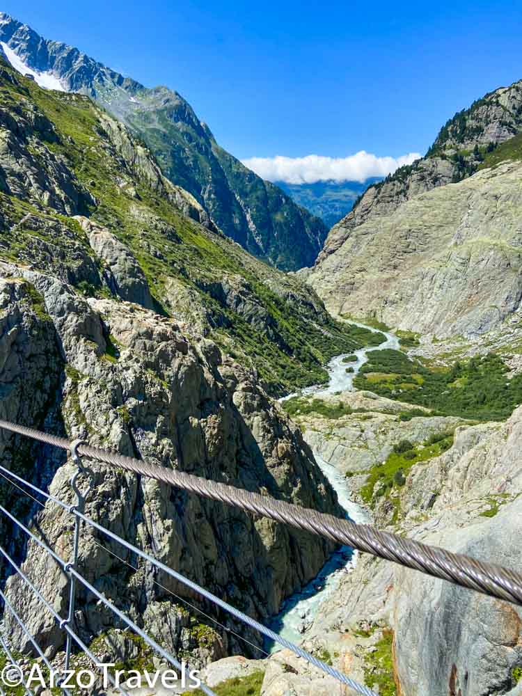 Views from Trift Bridge in Switzerland