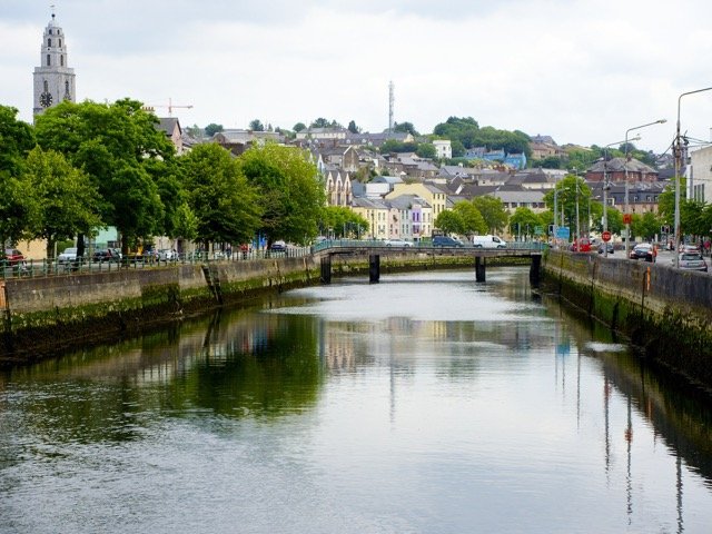 Cork City Lee River in Ireland in summer