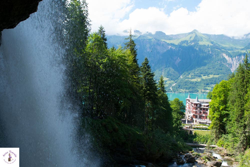 Giessbach waterfall - with a view of Grandhotel Giessbach
