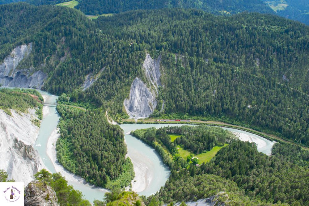 Rhine Gorge from Above with a Train in the Background