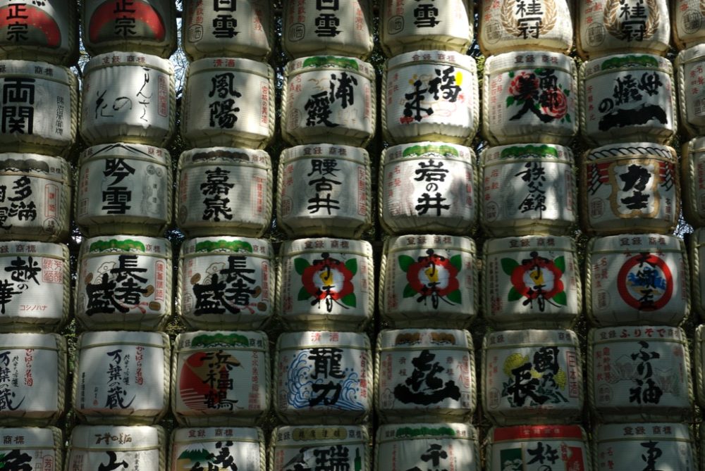 Sake Barrels at Meiji Shrine - Solo female travel in Tokyo