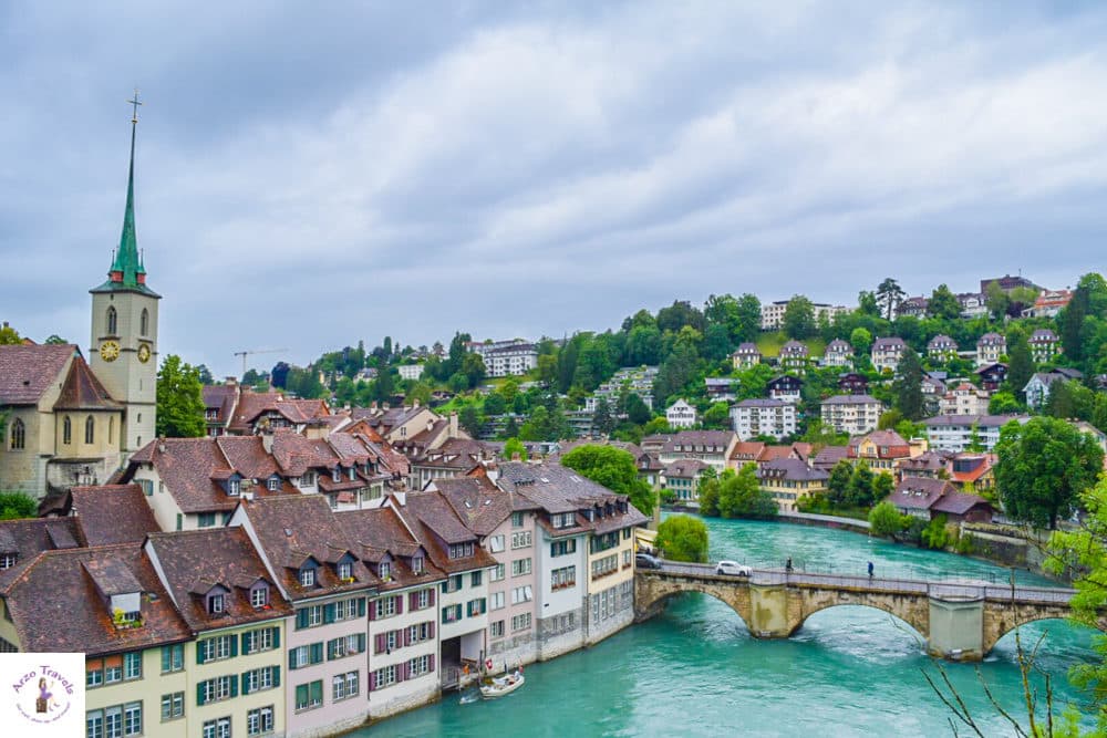 Best cities to visit in Switzerland Bern Aare river view in bern