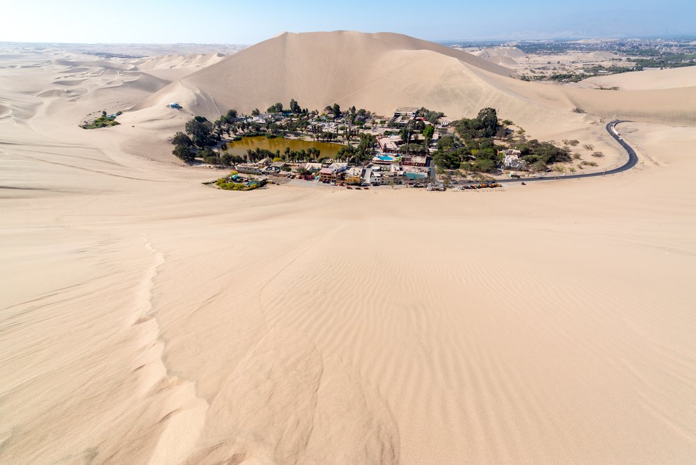 Peru attractions - Hucachina oasis and sand dunes near Ica, Peru