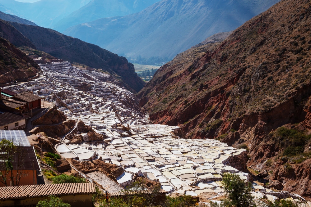 Attractions in Peru Maras salt ponds located at the Urubamba, Peru