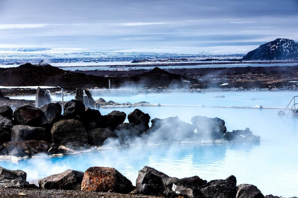 Iceland places to visit, Myvatn Naturebaths, a geothermal hot lagoon in Northeast Iceland. Places to see in Iceland