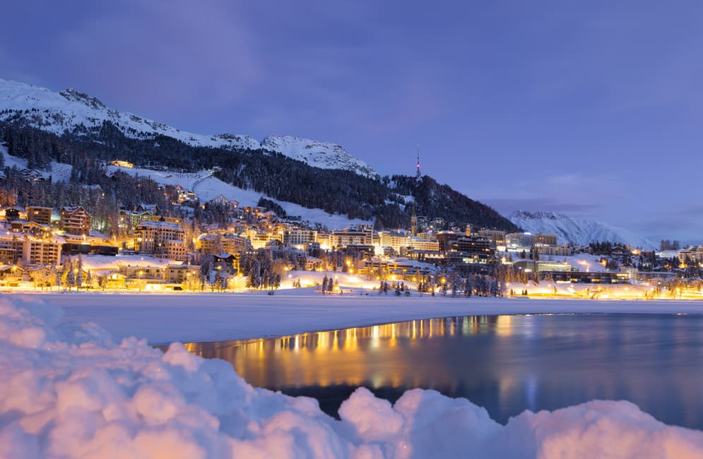 Winter landscape in St. Moritz best ski resorts in switzerland