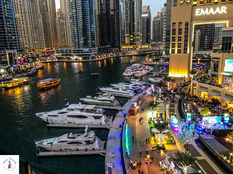 Dubai Marina at nigt from Pier 7