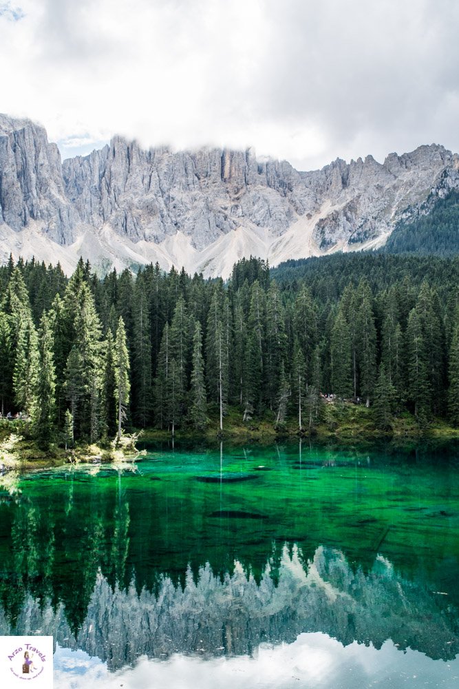 Lake Carezza in the Dolomites