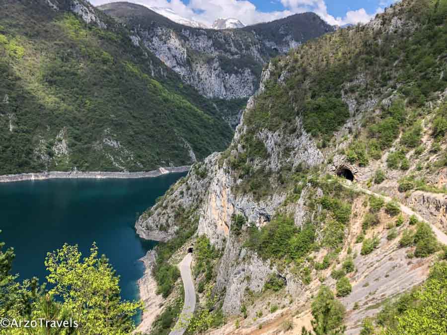 Driving around Piva Lake in Montenegro_