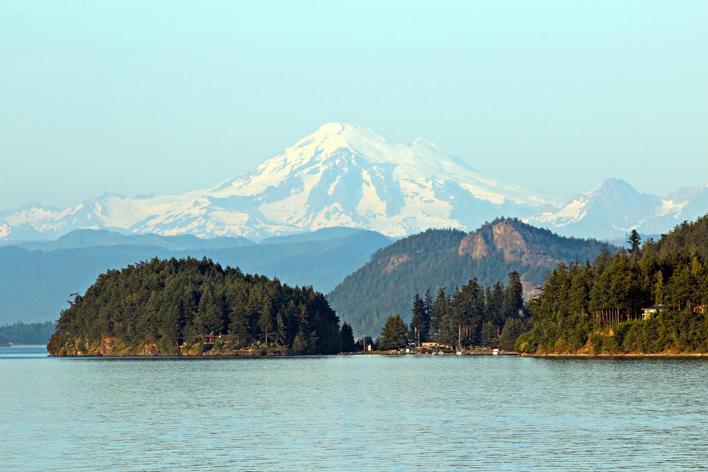 Mount Baker from the San Juan Islands is a good day trip from Seattle