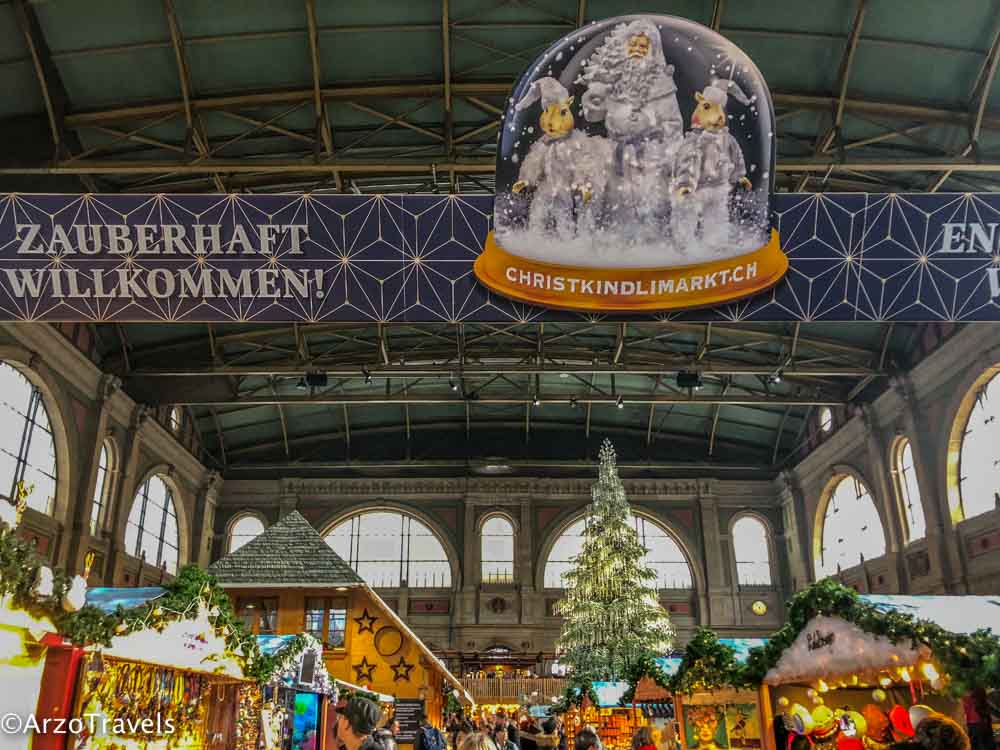 Christmas Market in Zurich train station