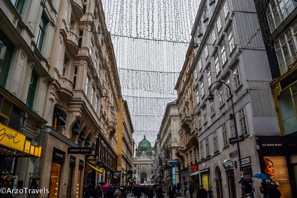 Vienna city center in the winter