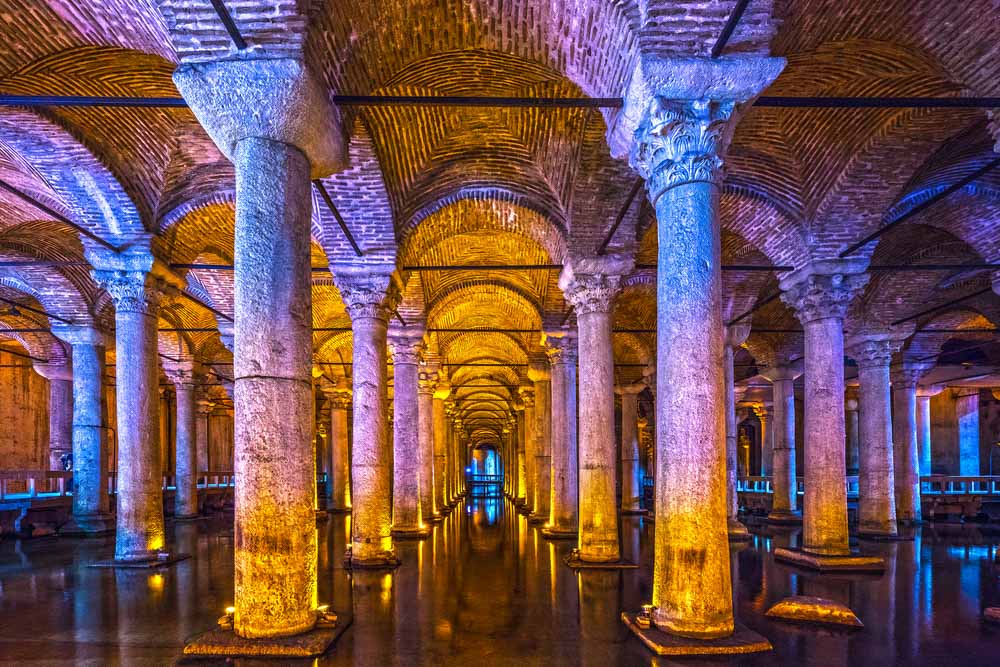 The Basilica Cistern, (Yerebatan), Istanbul, Turkey is one of the best places to see in 2 days