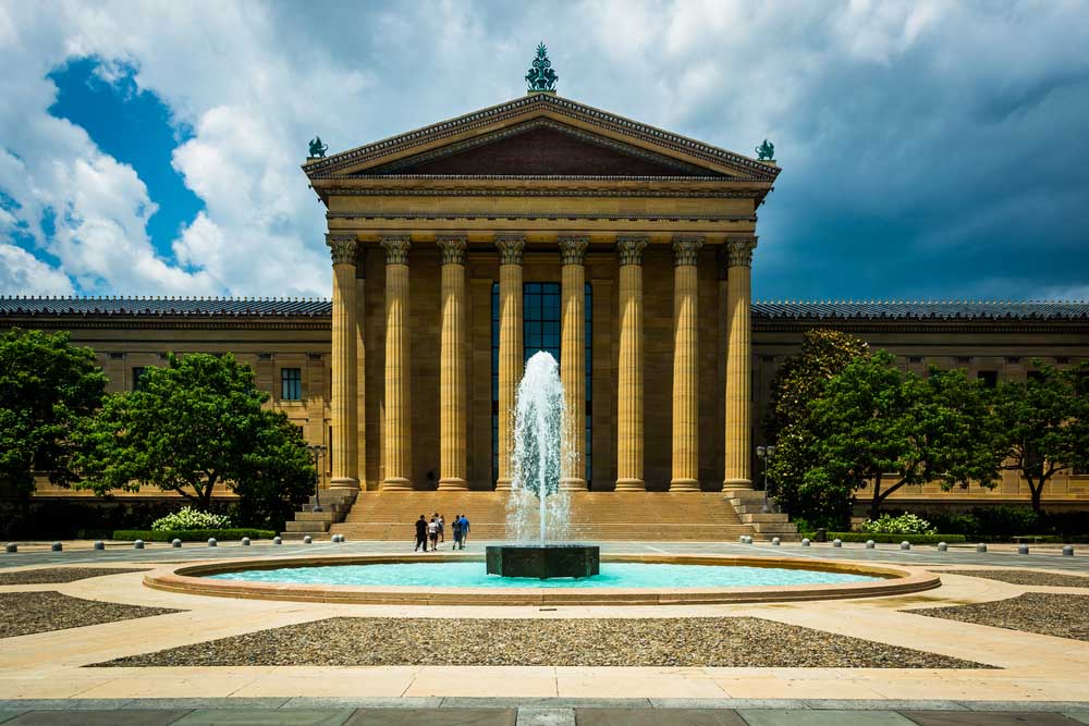 Fountain and the Art Museum in Philadelphia, Pennsylvania