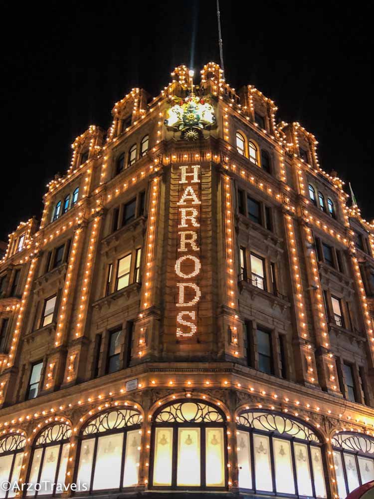 Harrods shopping mall in winter time