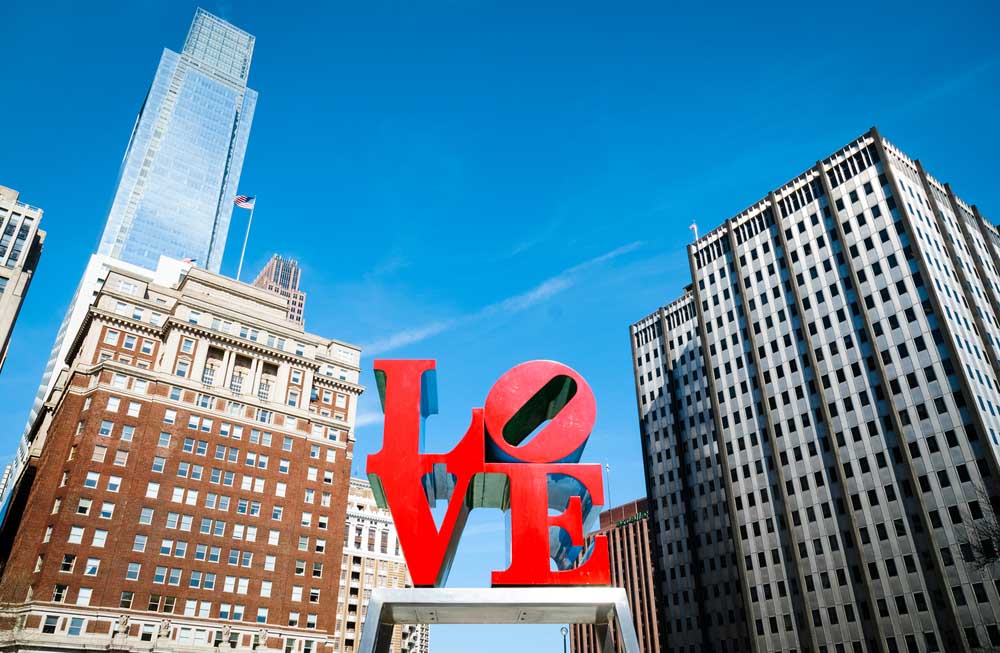 LOVE Park in Phildalphia itinerary for 3 days