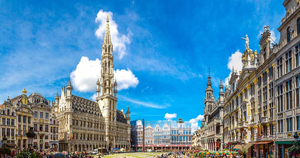 Grand Place in a beautiful summer day in Brussels, Belgium