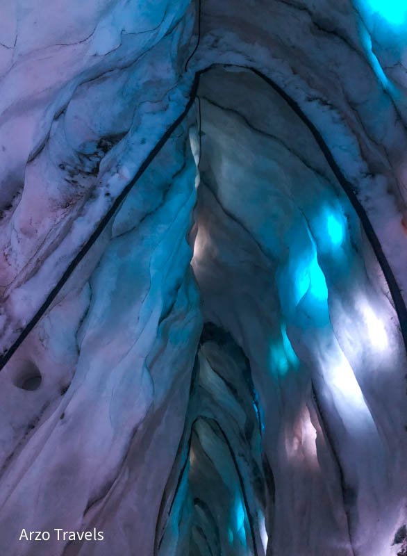 Ice Cave in Perlan in Reykjavik in winter