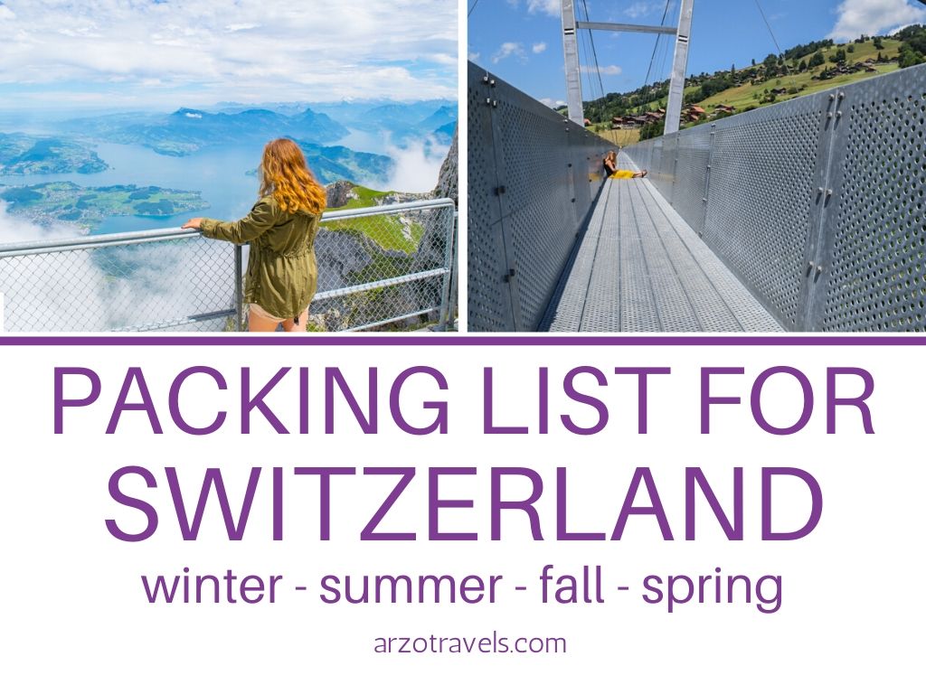 BEST PACKING LIST FOR SWITZERLAND IN 2024 (ALL SEASONS) - Arzo Travels