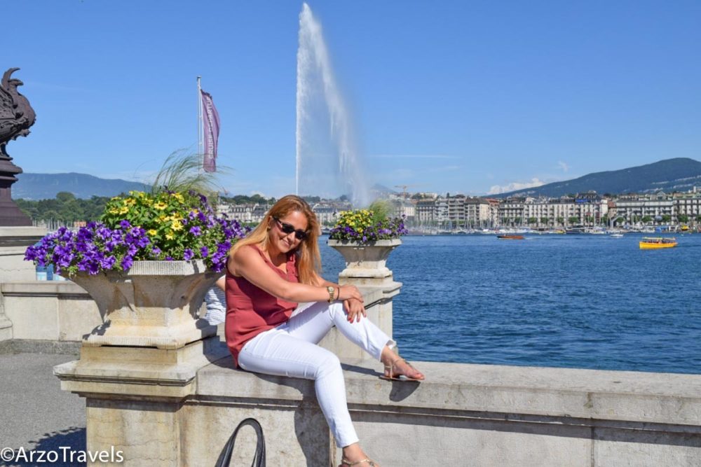 Lake Geneva with fountain in beackground, Arzo Travels
