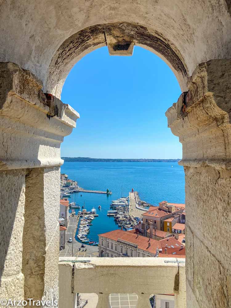View from Church Bell Tower Piran Arzo Travels