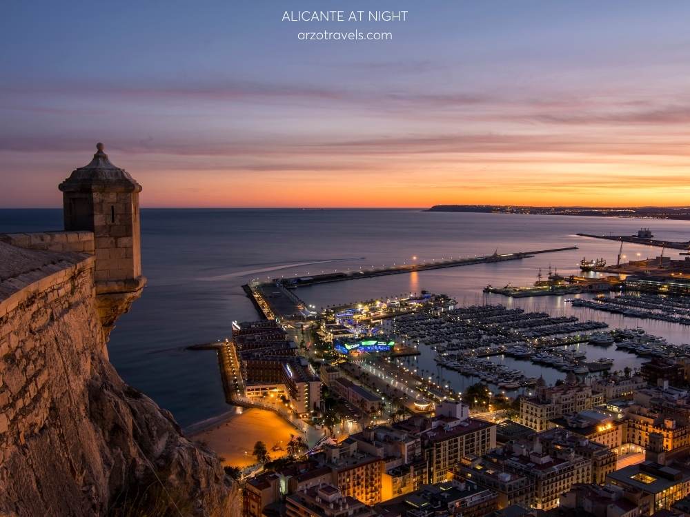 Alicante at night Spain, Arzo Travels