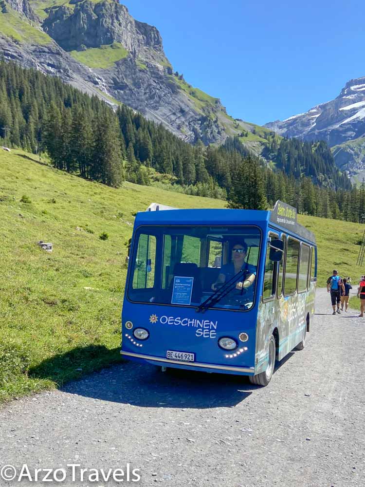 Oeschinen See electric shuttle, Arzo Travels