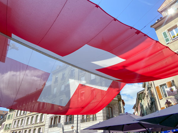 Swiss Flag in Lausanne