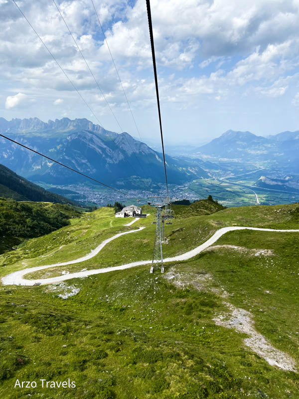 Cable car in Pizolhike