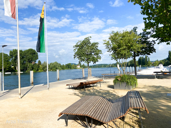 Stein am Rhein River Banks with benches