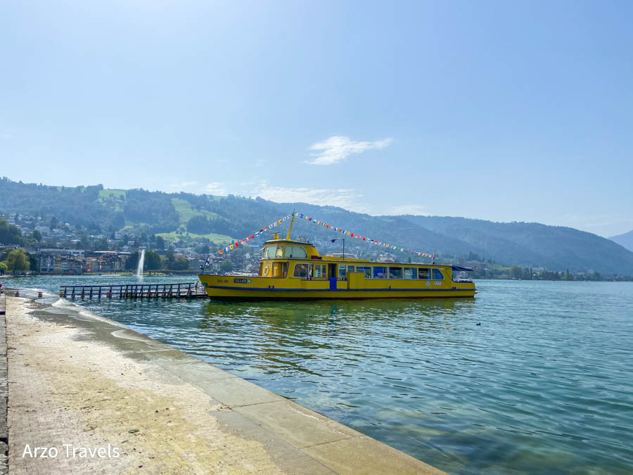 Boat Cruise on Lake Zug in Switzerland