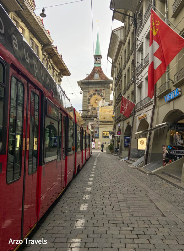 Old town Bern - trams