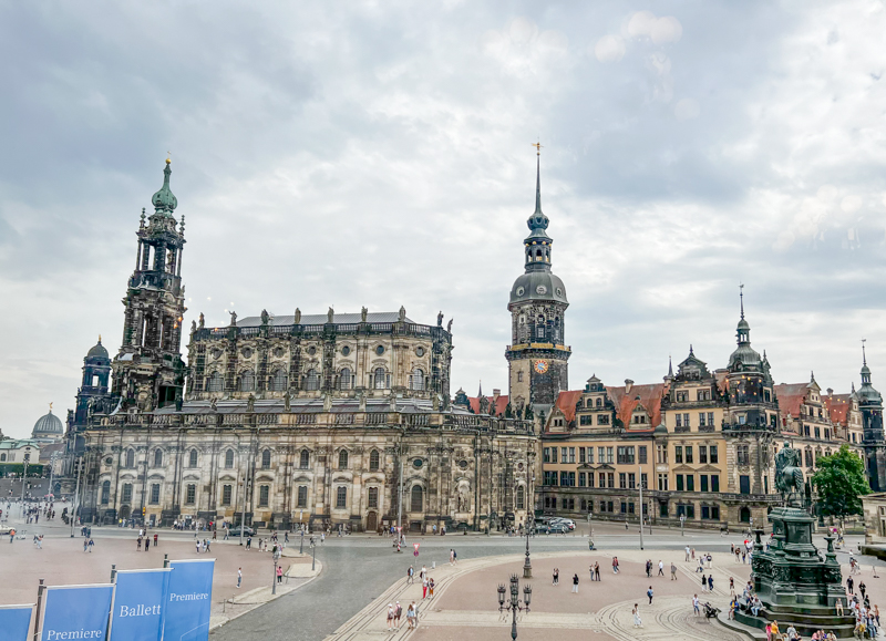 View of Theaterplatz in Dresden from Semper Oper