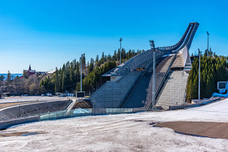 Holmenkollen ski jumping stadium and norwegian ski museum in Oslo