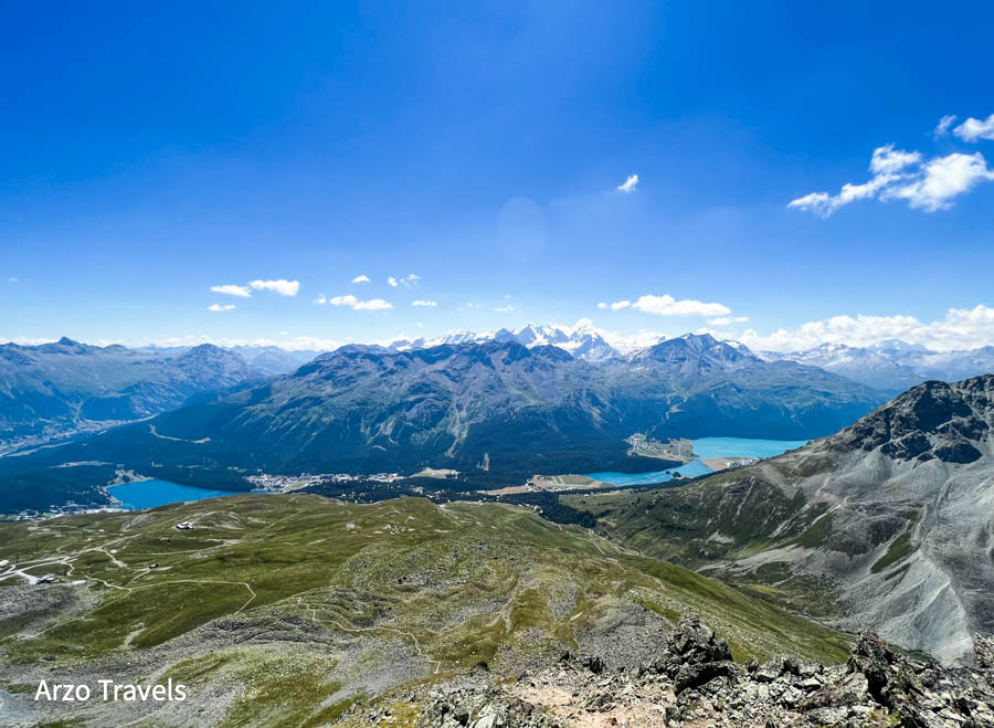 view from Piz Nair mountain in St. Moritz