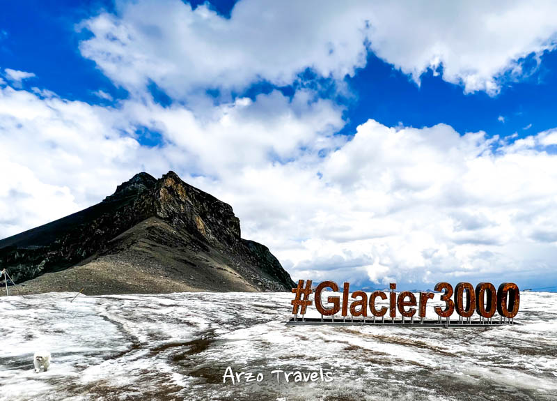 Glacier 3000 sign in August