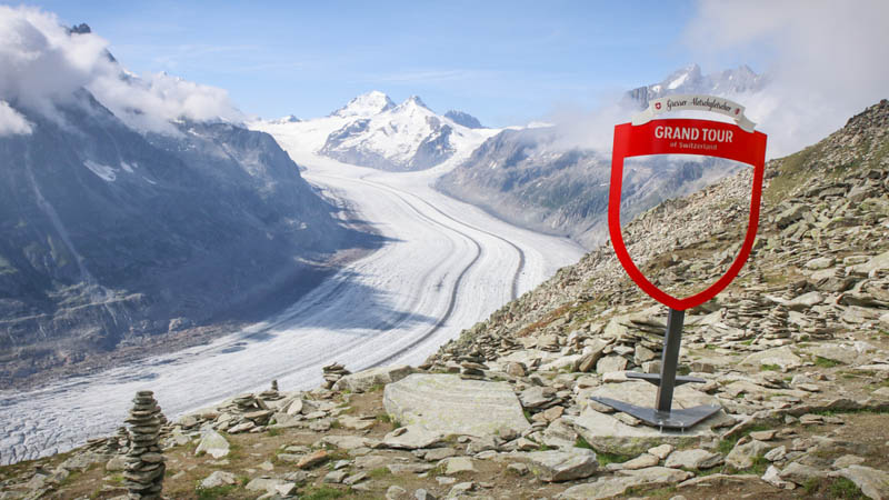 Aletsch Glacier in Bernese Alps, Switzerland.