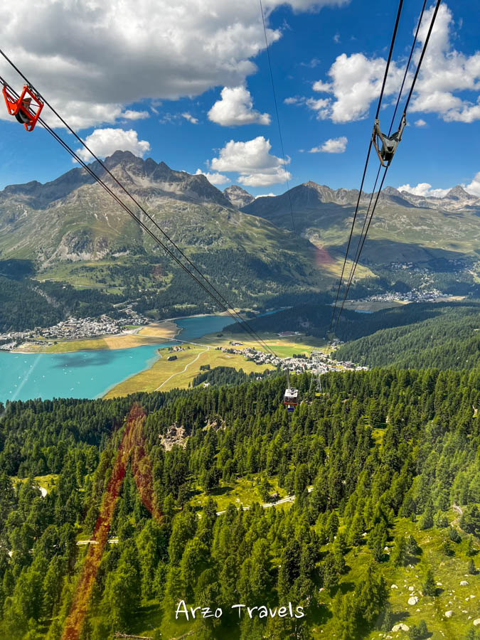 Cable car up Corvatsch mountain St.Moritz, Switzerland