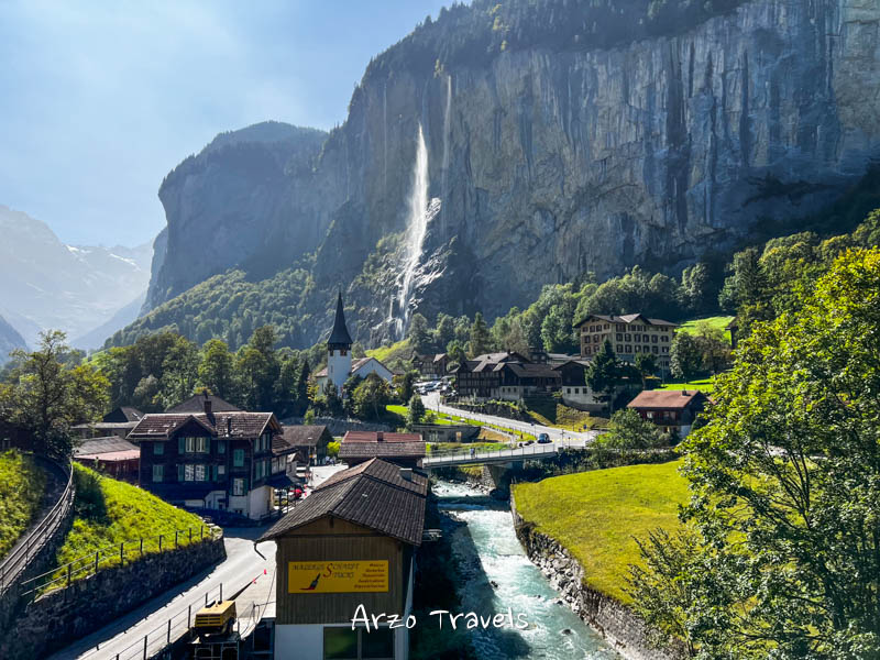 View from train from Lauterbrunnen to Wengen, Switzerland